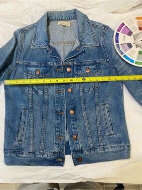 Madewell Medium Blue Denim Jacket with Copper-Tone Buttons